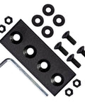 Track Connecting Plate Kit For Barn Door Track System, Metal Joint Plate Flat Fixing Connector, Easy Installation, screws, washers, and wrench visible