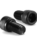 10 Pack 1/4-20 X 5/8 Socket Head Cap Screws Bolts Set Forged From Doggone Tough 304 Stainless Steel With A Rust Proof Black Oxide Finish Plus A Nifty Hex Wrench, showing black oxide screws with hex heads.