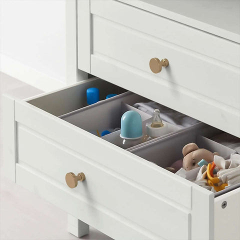 Drawer with gold knob from 30 Pack Champagne Bronze Kitchen Cabinet Knobs And Pulls Set With Single Hole Round Gold Drawer Knobs
