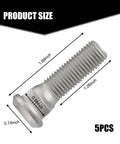 5 Piece Wheel Stud Repair Set, Tough As Nails Steel Lug Bolts, M12x1.5 Threads With 1.8 Inch Length, close-up view of a steel lug bolt with dimensions.