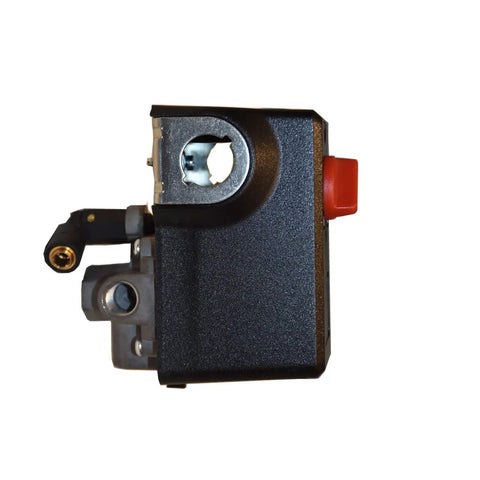 Side view of Air Compressor Pressure Switch CW218000AV For 135/175 PSI Systems, 4 Port Universal, replacement part.