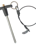 Locking Pin With Push Button Quick Release And Safety Rope, 304 Stainless Steel, Rust Resistant Grip, 6mm Diameter X 116.5mm Total Length