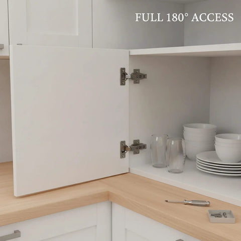 180 Degree Straight Arm Cabinet Hinge For Full Overlay Doors With Soft Close Damping Built To Last Heavy Duty Corner Kitchen
