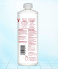 Back view of Heavy Duty Drain Opener, 32 Oz container with instructions for use, septic safe industrial strength formula.
