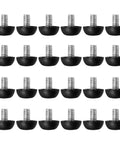 24 Pack Adjustable Outdoor Furniture Leg Levelers 8mm By 1.25 M8 Stainless Steel Screw In Feet With Non Marking Nylon Base