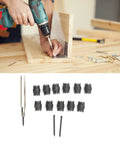 13-Piece Spot Weld Cutter Set For Power Drill, 3/8 Inch Cut, tools displayed on wooden table, suitable for metalworking