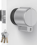 Door Knob Lockout Device With 3 Keys For Kidproof Safety, Easy Adjustable Knob Cover Lock, Prevent Keyhole Access, Matte Silver Finish