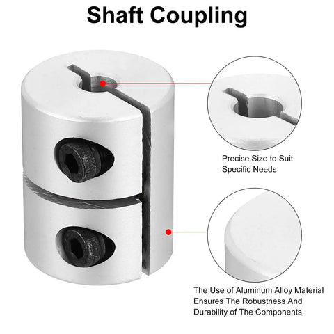 Two Pack 5Mm To 5Mm Aluminum Shaft Coupling Connector 25Mm Length Rigid Joint For Motors 3D Printer DIY Robot Projects With Hex Wrench