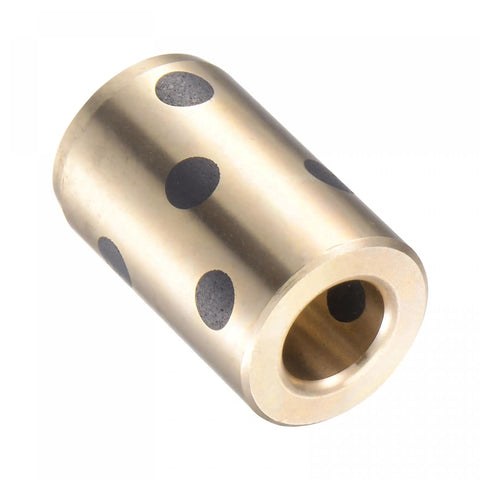 Hassle Free 8Mm Bore 15Mm OD Brass Graphite Bushings Self Lubricating Sleeve Bearings with graphite dots for smooth operation.