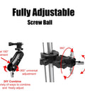 Image showing fully adjustable screw ball with Dope 1 Inch Ball Mount Adapter With M6 Threaded Post Ball Head For RAM Mounts.