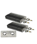Rock Solid Electric Finned Tubular Heater Delivering Quick Strike Warmup 1500W 230V Power with stainless steel body and mount plate.