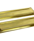 Solid Brass Mail Slot With Interior Back Plate 13 In By 3.625 In Polished Brass Finish 1 Pack Heavy Duty Wrought Brass Construction