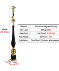 Hella Tough Aluminum Stair Balusters With Flexible Zero To Two Seventy Degree Pivot Bracket, 95cm tall, aluminum-magnesium alloy, floor mount installation.