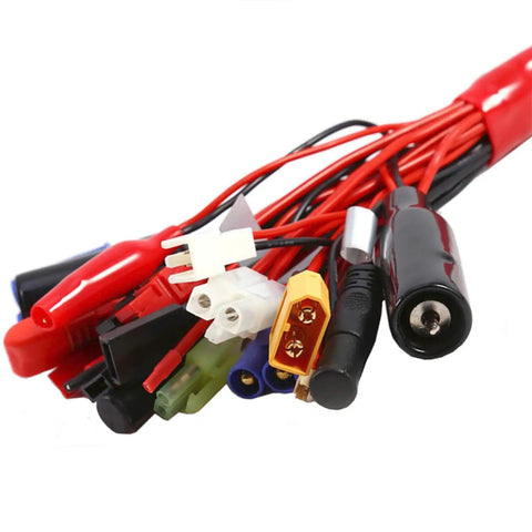 Do It All 19 In 1 Rc Car Truck LiPo Battery Charger Adapter With Universal Cable Converter shown with multiple connectors and cables