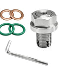 YSFER M12.1-1.5 x 15mm Oversize Piggyback Oil Drain Plug Stainless Steel Car Oil Pan Thread Repair Kit With Hex Wrench And O-Ring for oil pan repair