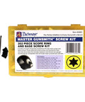 Top Shelf T-10 Torx Scope Ring And Base Screw Assortment Featuring Smooth Magnetic Fillister Heads Stored In A Nifty Sectioned Pouch.