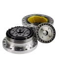 Industrial Grade Slick Precision Harmonic Drive Gear Reducer Rig For Nema17 Nema23 Nema34 Stepper Motors, showing three components.