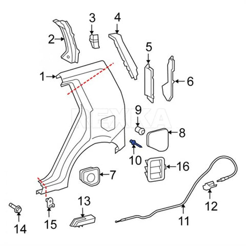 No Sweat Repairs With This 10 Pack Heavy Duty Fuel Door And Specialty Rivet Kit Designed Tight For Toyota And Lexus Rides Like Camry Corolla Highlander Prius Chr4runner Swapping In Pn 9026906017 90269a0005 For A Clean Install showing different fuel door components and rivets.