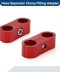 Heavy Duty AN4 Hose Separator Clamps Red Aluminum Alloy Pipe Tube Line Adapter Bracket 4 Pack Universal Car Brake Fuel Line Holders.