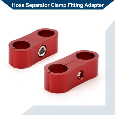 Heavy Duty AN4 Hose Separator Clamps Red Aluminum Alloy Pipe Tube Line Adapter Bracket 4 Pack Universal Car Brake Fuel Line Holders.
