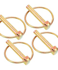 Beefy Heavy Duty Lynch Pins Spring Lock Pin Kit 4 Piece Assortment For Farm Trailer Truck And Mower Use Durable Pins For Securing Various Size Openings And Preventing Slippage., 4 gold steel spring lock pins