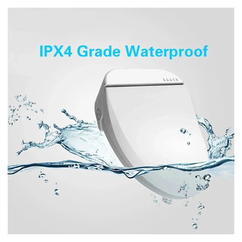 Electric Bidet Toilet Seat Cover Pumping Heat With Built In Led Night Light And Kid Safe Bench shown with IPX4 waterproof feature.
