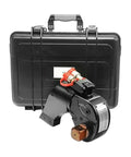 Dead Nuts Accurate Hydraulic Torque Wrench with black carrying case, pneumatic drive head for bolt fastening.