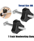 2 Pack M8 T Track Bolts And Knobs Kit For Woodworking Jigs For Pros T Slot Fasteners And Clamps With Screws Nuts Hand Tools