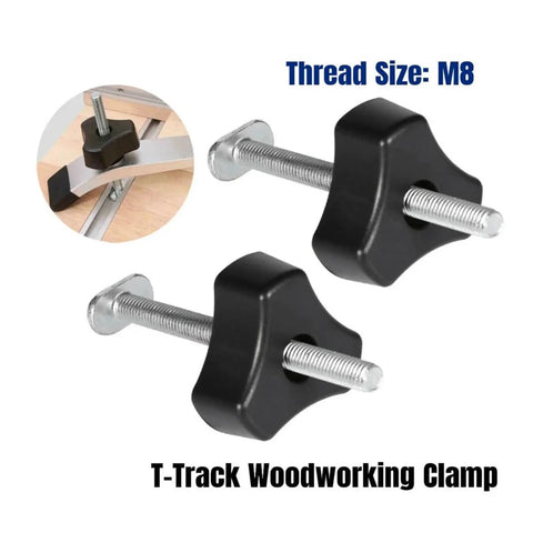 2 Pack M8 T Track Bolts And Knobs Kit For Woodworking Jigs For Pros T Slot Fasteners And Clamps With Screws Nuts Hand Tools