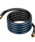 12 Ft Lead In Garden Hose With Five Eighth Inch Aluminum Female To Female Fittings Flexible No Kink Design Coiled View