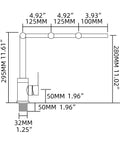 Diagram of Brass Pot Filler Faucet With 360 Degree Swivel Spout Retractable Reach For Kitchen Single Hole Deck Mount Brushed Nickel Finish