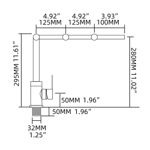 Diagram of Brass Pot Filler Faucet With 360 Degree Swivel Spout Retractable Reach For Kitchen Single Hole Deck Mount Brushed Nickel Finish