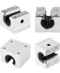 Close-up of 4 SBR10UU bearing blocks from 2 Pcs Set Linear Rail SBR10 Block Supported Guide With 4 SBR10UU Bearing Blocks For CNC Machines