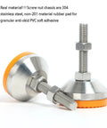 Built Tough Heavy Duty Adjustable Leveling Feet 4 Pack M12 Thread Support Leg Stainless Steel chassis mount with rubber pads.
