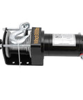Heavy Duty Electric Winch 12 Volt 3000 Lbs Capacity With Powerful 1KW Motor showing steel wire and hook.