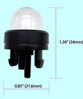 Six Pack Snap In Primer Bulbs Replacement For Gas Power Tools Including Chainsaws Trimmers Blowers And Brush Cutters Easy Fit Universal Bulb Set Compatible With Roybi Homelite Zama Walbro Engines And More, close-up with dimensions