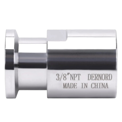 Stainless steel 304 side view of One Half Inch Tri Clamp Adapter To Three Eighths Inch FNPT Thread Ferrule Sanitary Pipe Fitting