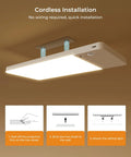Rechargeable Motion Sensor Ceiling Light With 12000mAh Battery USB C Charge Remote Control No Brainer LED Ceiling Lamp for easy installation.