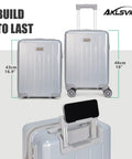 18 Inch Carry On Luggage With Movable Wheels TSA Approved Under The Seat Cabin Friendly Hard Shell Lightweight Bag In Pearl Silver
