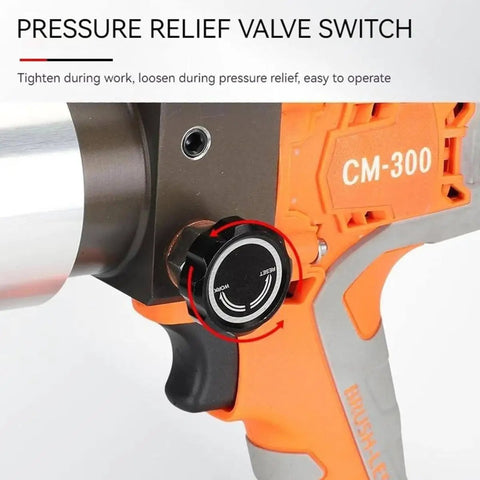 Pressure relief valve switch on Pro Level Kick Butt Electric Hydraulic Crimping Tool for easy operation during work.