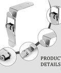 Stainless Steel 90 Degree Toolbox Hood Locks Latches For Cabinets And Barn Doors Easy Install Toggle Catch Hardware Set Built To Last Box Latch 2.56 By 0.78 Inch Small Yet Super Strong Four Sets Included shown with close-up details