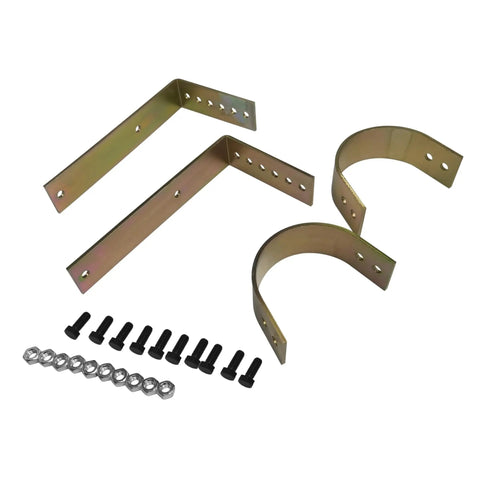 Badass Steel Driveshaft Safety Loop Kit featuring durable zinc plating with brackets and bolts for secure mounting.