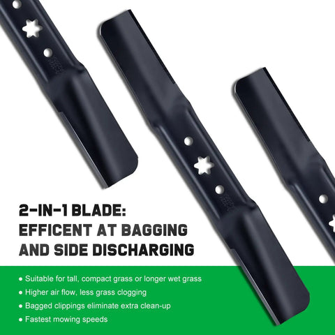 54 Inch Mower Blades Replacement for Cub Cadet 94205056A For Ultima ZT2 XT1 XT2 with 6 Star Center Hole, side view