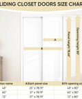 Easy Install Sliding Closet Door For 48 Inch Wide Opening Bypass Style With Two Panels 80 Inch Tall Steel Frame primed size chart