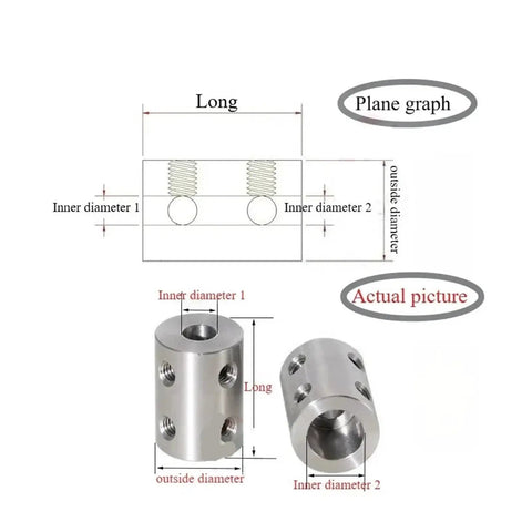 Stainless Steel Rigid Shaft Coupling For Industrial Drive Systems With Double Hole Integration And High Torsional Stiffness For Stable Power Transmission And Long Service Life On Any Machine Build, showing dimensions and design.