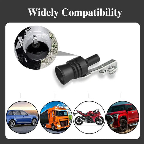 XL Size Aluminum Alloy Universal Turbo Whistle 2 Pack Black Exhaust Muffler Pipe For Cars Sound Booster Roar Maker