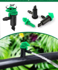 90 Piece Flag Dripper Kit For Garden Irrigation In Three Colors And Three Sizes With 1 GPH 2 GPH And 4 GPH Emitters shown installed