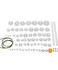 Durable Plastic Gear Kit With Pulleys Belts And Crown Gears For DIY Models And Robotics 75 Varieties Gear Set displayed