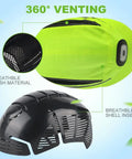 Lightweight Bump Cap With LED Light For Work Safety Baseball Cap Style Hard Hat Alternative Lime Green Design with Mesh Venting