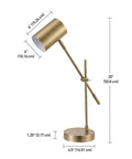 Desk Lamp In Matte Brass Finish With Adjustable Height And Balance Arm Inline Rocker Switch Sleek Modern Vibe Accent